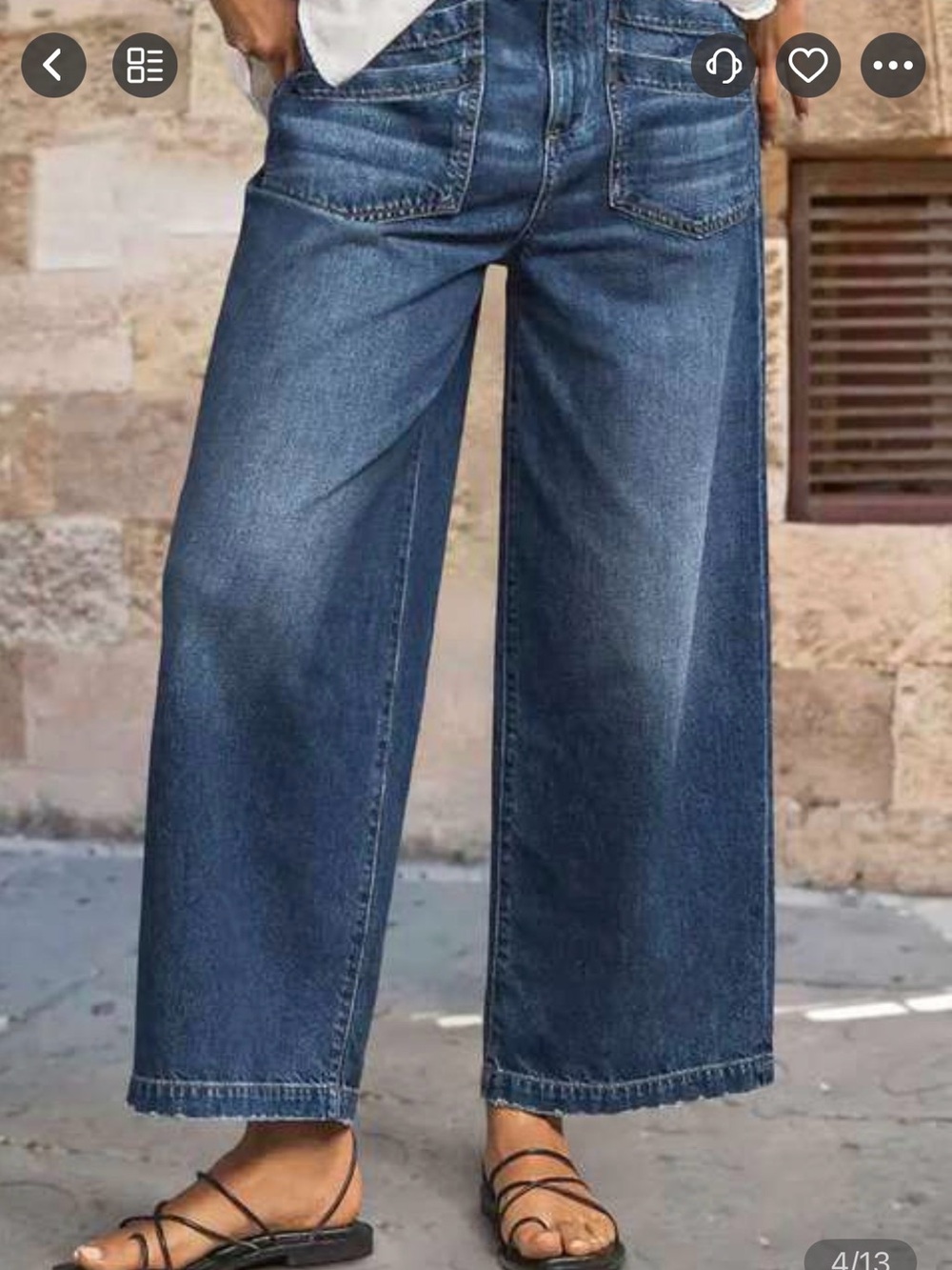 Wide Leg Women’s Jeans in Dark Blue